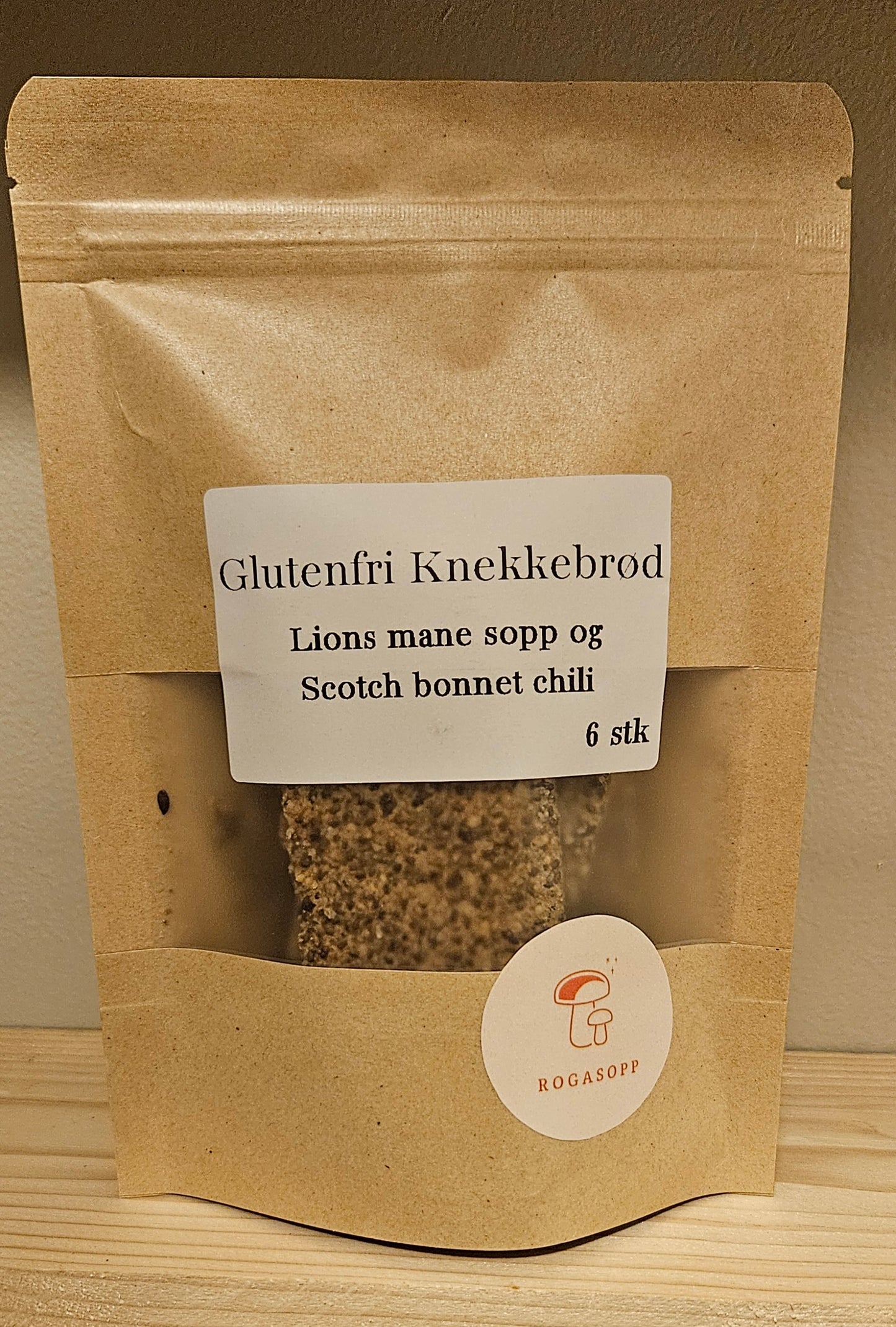 Lions Mane knekkebrød med Scotch bonnet chili