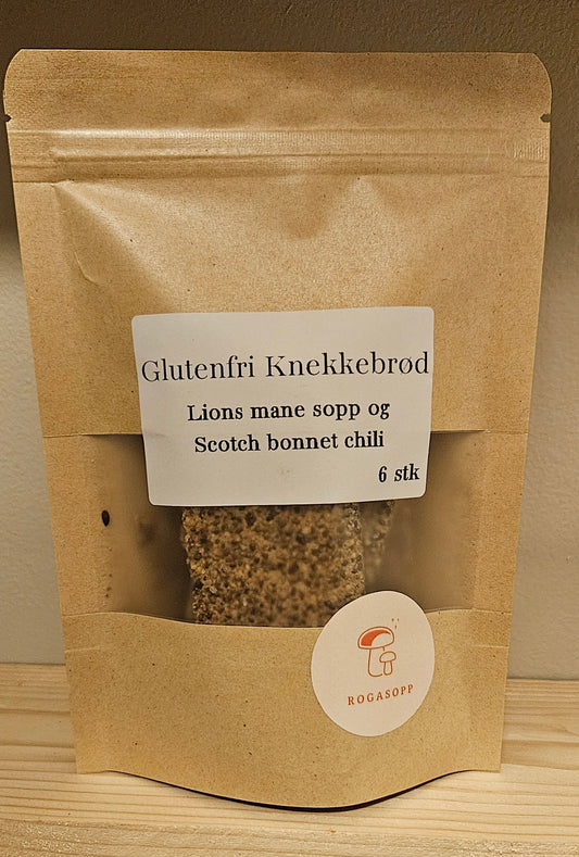 Lions Mane knekkebrød med Scotch bonnet chili